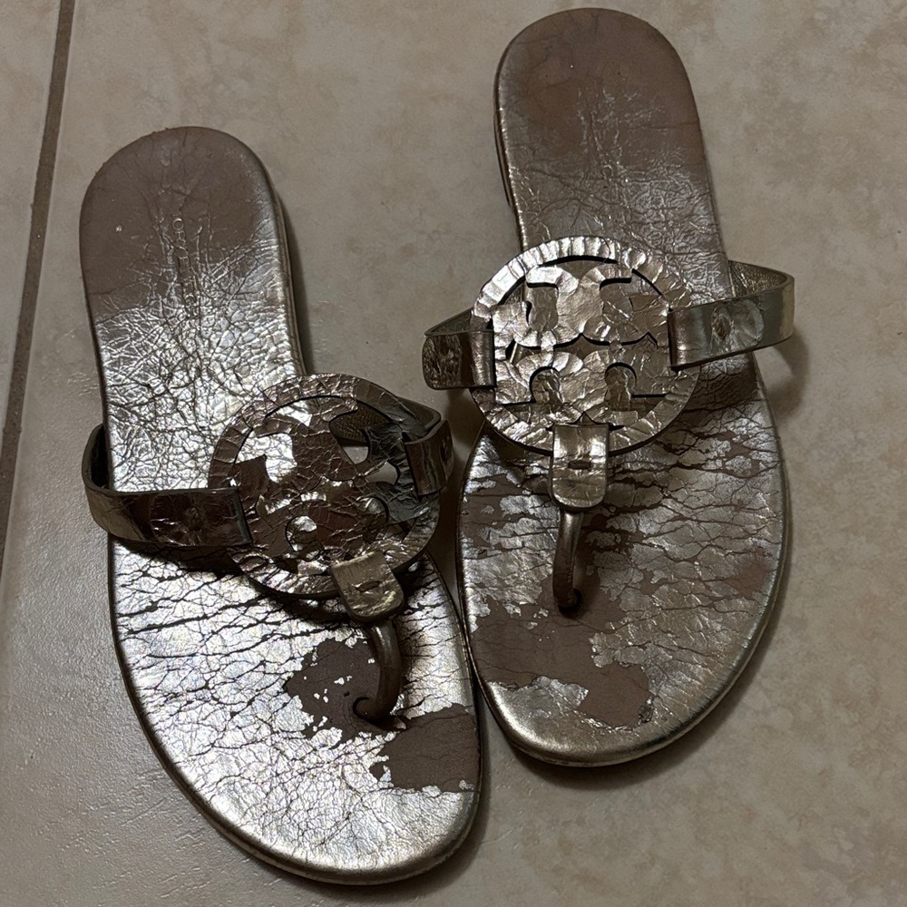 ORIGINAL Tory Burch Metallic Sandals